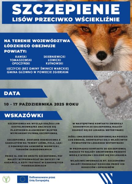 Zawiadomienie o jesiennej akcji szczepienia lisów przeciwko wściekliźnie na terenie woj. łódzkiego .jpg