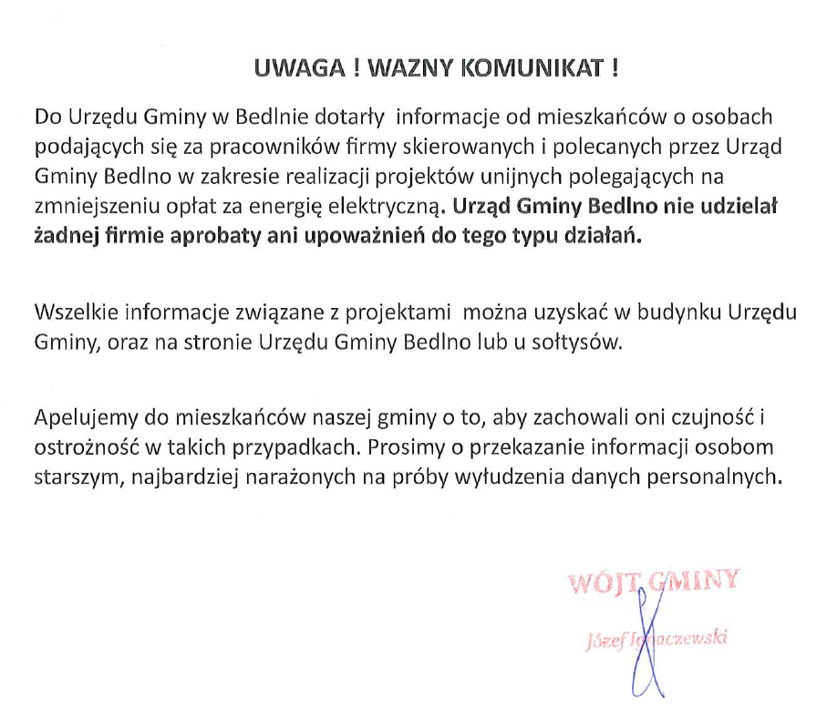 Ważny komunikat